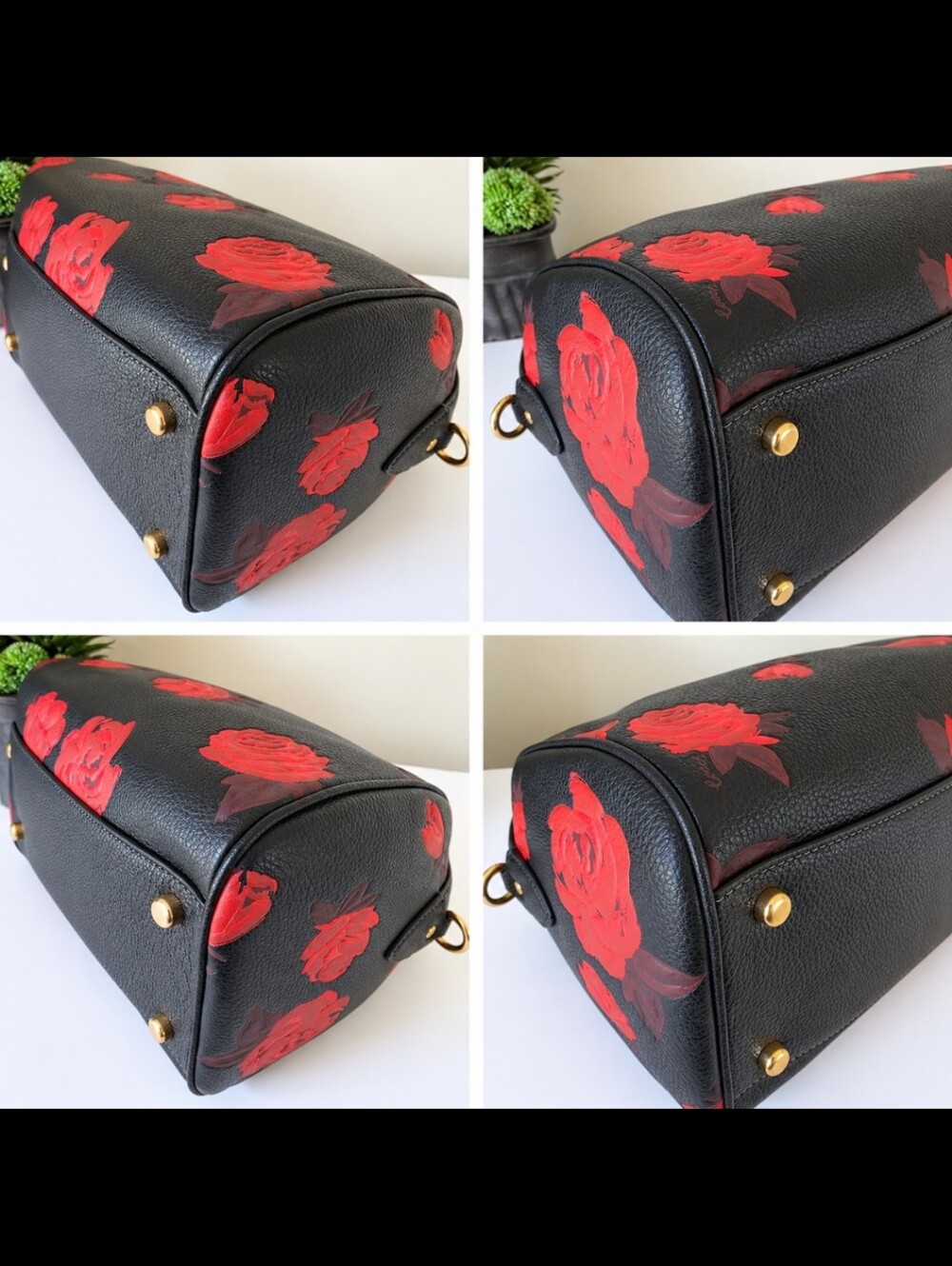Coach Rowan Rose Print Large Satchel Crossbody Red Floral New Without Tags - Picture 15 of 15